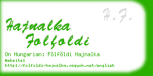 hajnalka folfoldi business card
