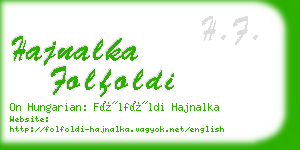 hajnalka folfoldi business card